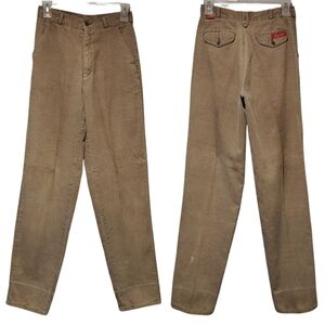 Vintage 90s Chemin De Fer Corduroy High Waisted Pants Beige Camel Size 26 Long